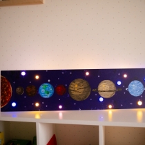 Solar system, 8 bit, Space, Planets, Stars, Unbreakable Neon Sign