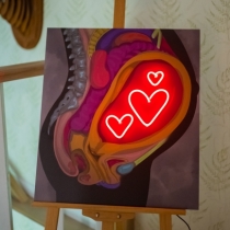 Pregnant lady, Baby, Hearts, Unbreakable Neon Sign