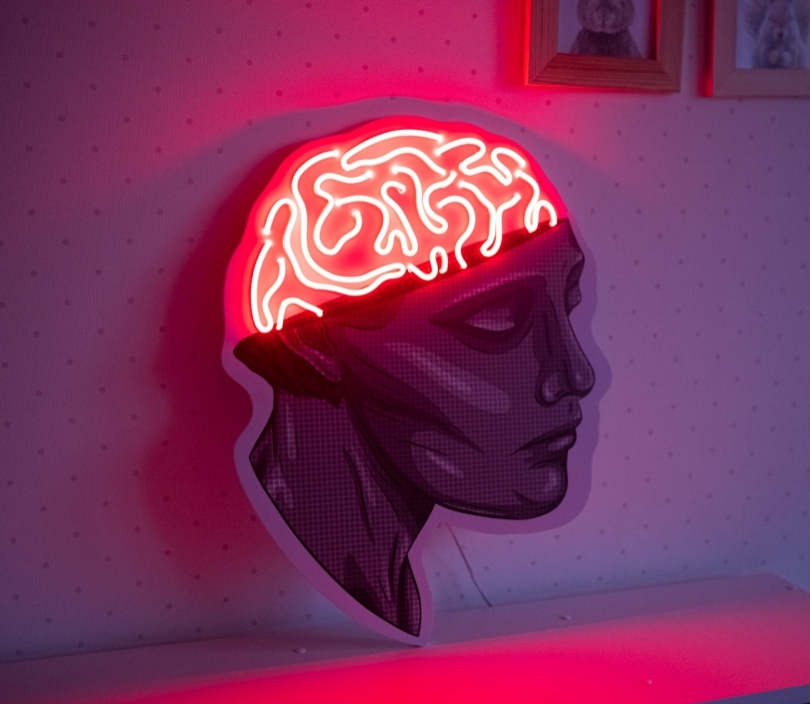 Brains, Head with brains, Unbreakable Neon Sign