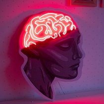 Brains, Head with brains, Unbreakable Neon Sign