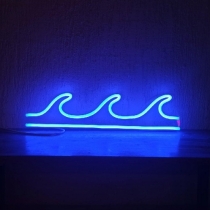 Waves, Swimming Pool Sign, Different colors, Unbreakable Neon Sign