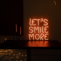 Let's Smile More, Unbreakable Neon Sign, Neon Nightlight, Beautiful Gift.