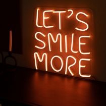 Let's Smile More, Unbreakable Neon Sign, Neon Nightlight, Beautiful Gift.