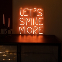 Let's Smile More, Unbreakable Neon Sign, Neon Nightlight, Beautiful Gift.