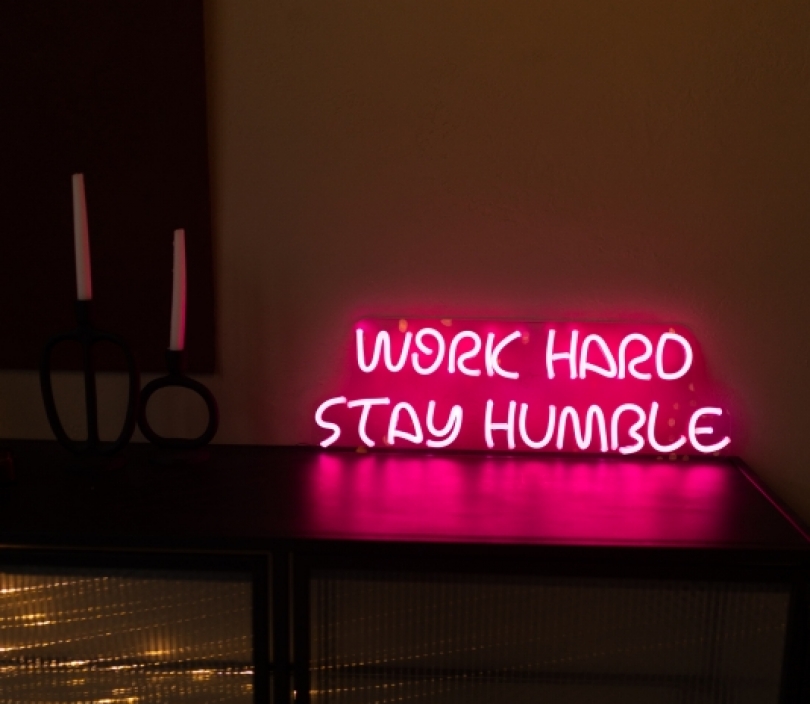 Work Hard Stay Humble, Unbreakable Neon Sign, Neon Nightlight, Beautiful Gift.