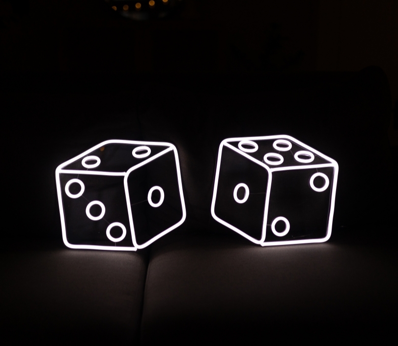 Dice, Unbreakable Neon Sign, Neon Nightlight, Beautiful Gift.