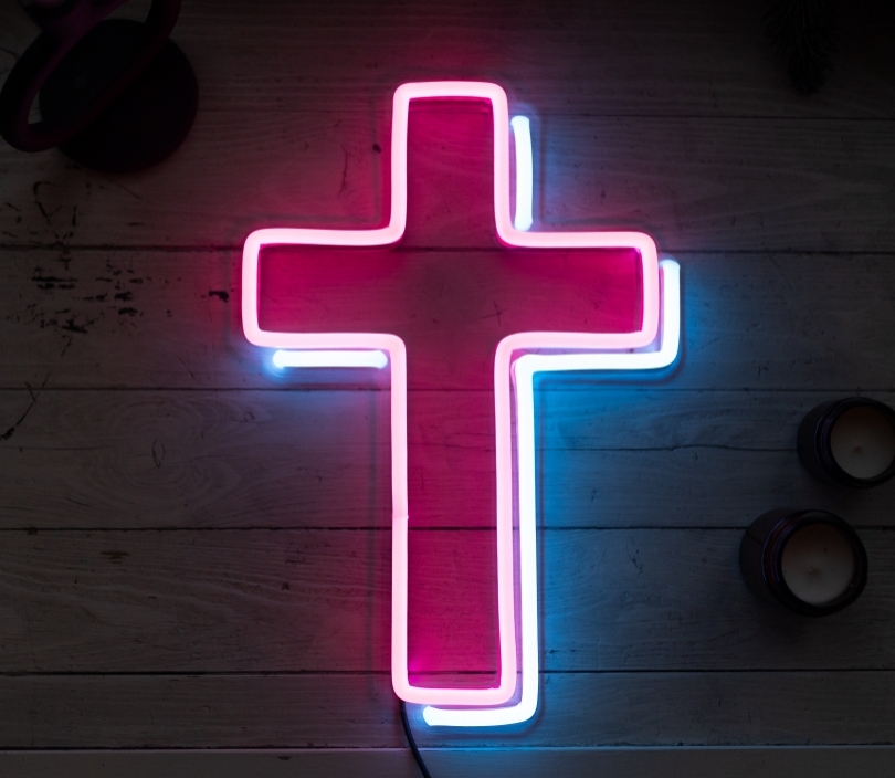 Neon Cross, Unbreakable Neon Sign, Neon Nightlight, Unforgettable Gift .