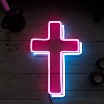 Neon Cross, Unbreakable Neon Sign, Neon Nightlight, Unforgettable Gift .