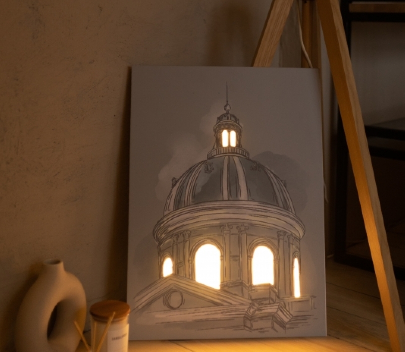 The Dome of The Kazan Cathedral , Unique Architecture, Picture On Canvas , Nightlight, Unforgettable Gift.
