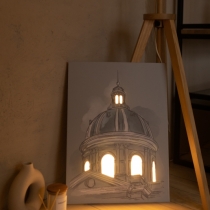 The Dome of The Kazan Cathedral , Unique Architecture, Picture On Canvas , Nightlight, Unforgettable Gift.