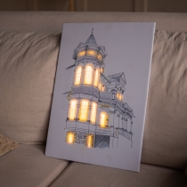 Old House In San Francisco, Unique Architecture, Picture On Canvas , Nightlight, Unforgettable Gift.