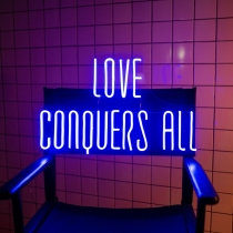 Love Conquers All, Unbreakable Neon Sign, Neon Nightlight, Beautiful Gift.