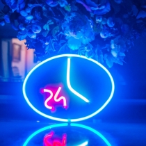 24 Hours, Unbreakable Neon Sign, Neon Nightlight, Beautiful Gift.