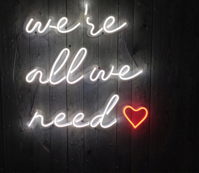 We are all we need, Unbreakable Neon Sign, Neon Letters, Transparent background, Love Sign