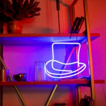 Top Hat Sign, Gentlemen Sign, Unbreakable Neon Sign, Neon Nightlight, Beautiful Gift.