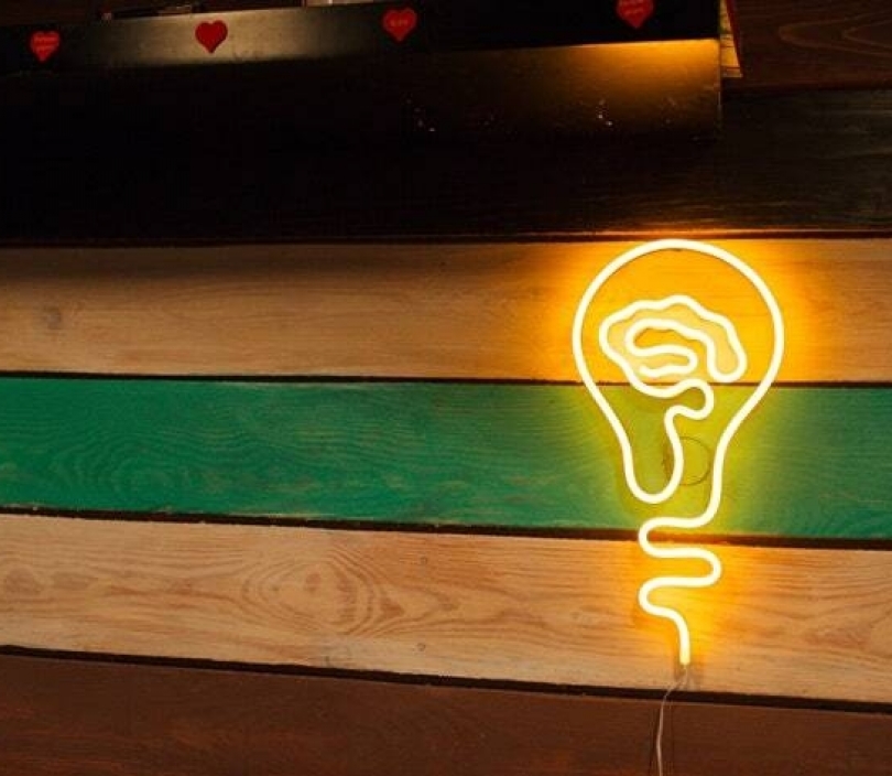 Idea Bulb, Unbreakable Neon Sign, Neon Nightlight, Beautiful Gift.