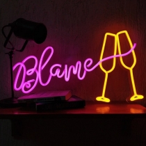Blame The Wine, Unbreakable Neon Sign, Neon Nightlight, Beautiful Gift.