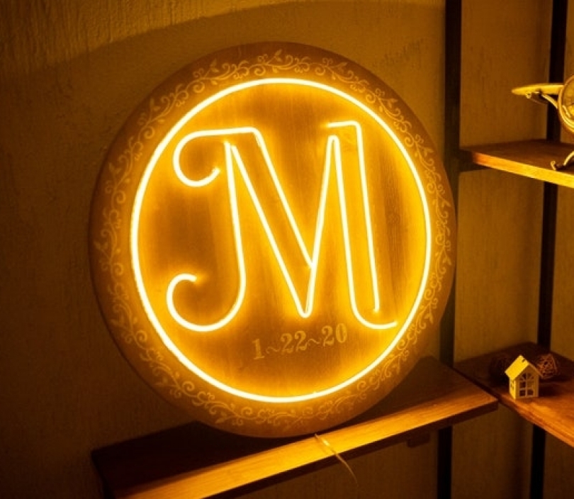 Monogram, Unbreakable Neon Sign, Neon Nightlight, Beautiful Gift.