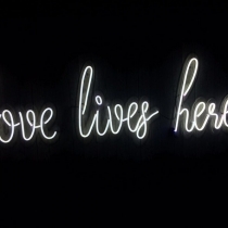 Love Lives Here, Unbreakable Neon Sign, Neon Nightlight, Beautiful Gift.