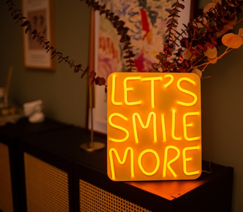 Let's Smile More, Unbreakable Neon Sign, Neon Nightlight, Beautiful Gift.