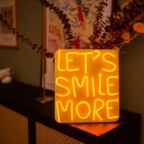 Let's Smile More, Unbreakable Neon Sign, Neon Nightlight, Beautiful Gift.