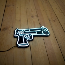 Gun, Unbreakable Neon Sign, Neon Nightlight, Beautiful Gift.