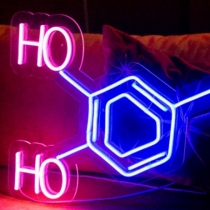 Molecule of Dopamine, Unbreakable Neon Sign, Love Sign, Pleasure Sign