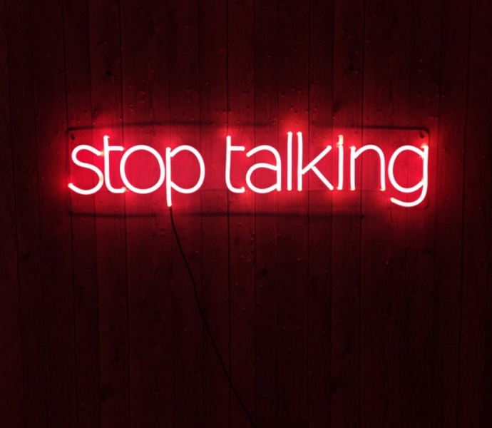 Stop talking, Unbreakable Neon Sign, Neon Letters, Transparent background