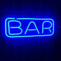 Bar, Unbreakable Neon Sign Night Light, With Frame