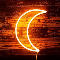 The Moon, Unbreakable Neon Sign, Transparent background