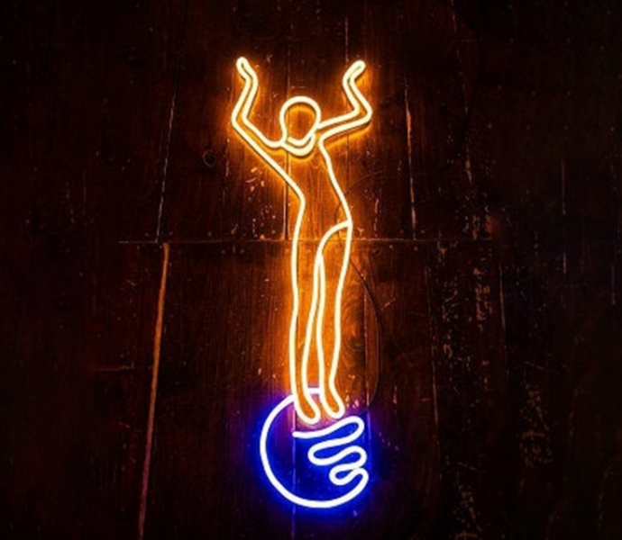 Girl on the Ball, Unbreakable Neon Sign, Wall Lamp