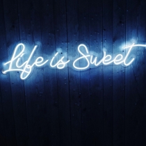 Life is sweet, Unbreakable Neon Sign, Neon Letters, Transparent background