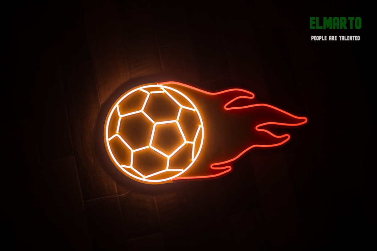 Bijdragen atoom Ontslag Soccer Ball, Football on Fire, Unbreakable Neon Sign, Football Sign, Sport  Sign - Elmarto
