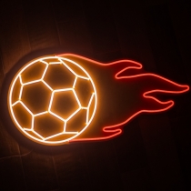 Soccer Ball, Football on Fire, Unbreakable Neon Sign, Football Sign, Sport Sign