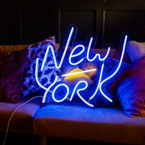 New York, Unbreakable Neon Sign Night Light, Transparent background