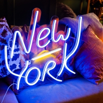 New York, Unbreakable Neon Sign Night Light, Transparent background