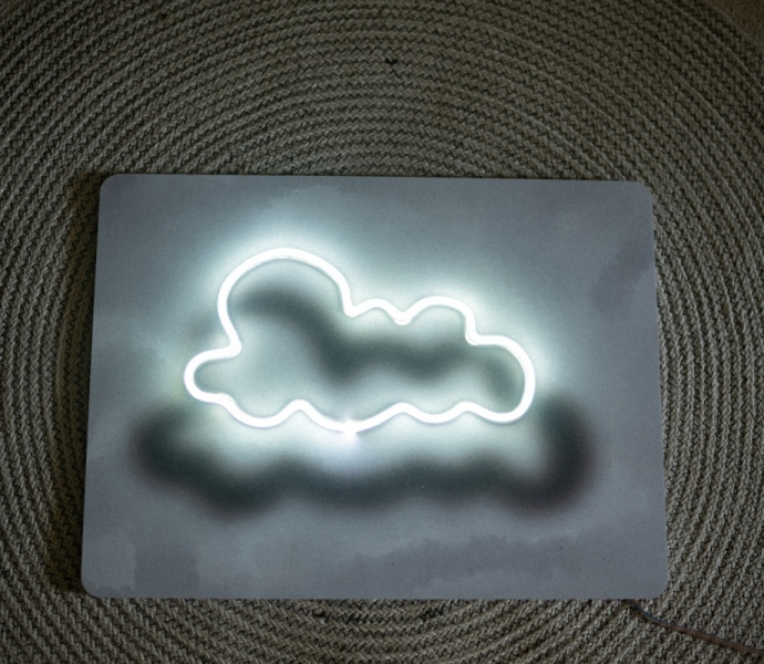 The Cloud Poster with Neon Inserting, Unbreakable Neon Sign