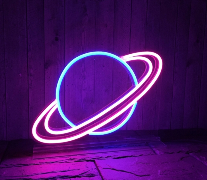 A Planet, Unbreakable Neon Sign, Transparent background, Wall Sign, Table Sign