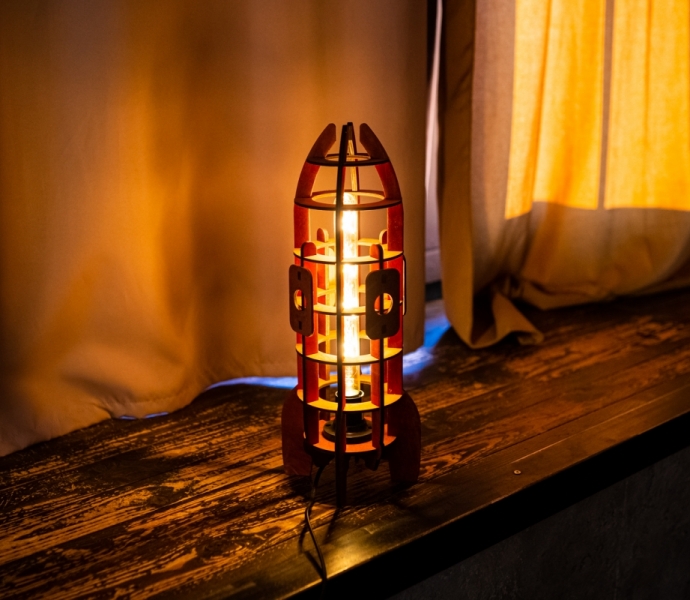 The Rocket, Table Lamp, Handmade Nightlight