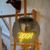Open with a little cup, Unbreakable Neon Sign