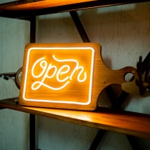 Open on a Cutting board, Unbreakable Neon Sign