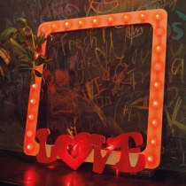Love Frame, Light Bulb Sign, Wall Lamp, Photo Shoot Frame