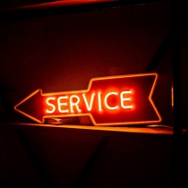 Service, Unbreakable Neon Sign, Indicator Sign, Arrow Sign