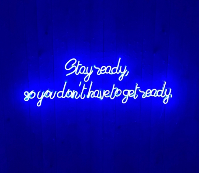 Stay ready, so you don't have to stay ready, Unbreakable Neon Sign, Neon Letters, Transparent background