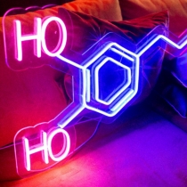 Molecule of Dopamine, Unbreakable Neon Sign, Love Sign, Pleasure Sign